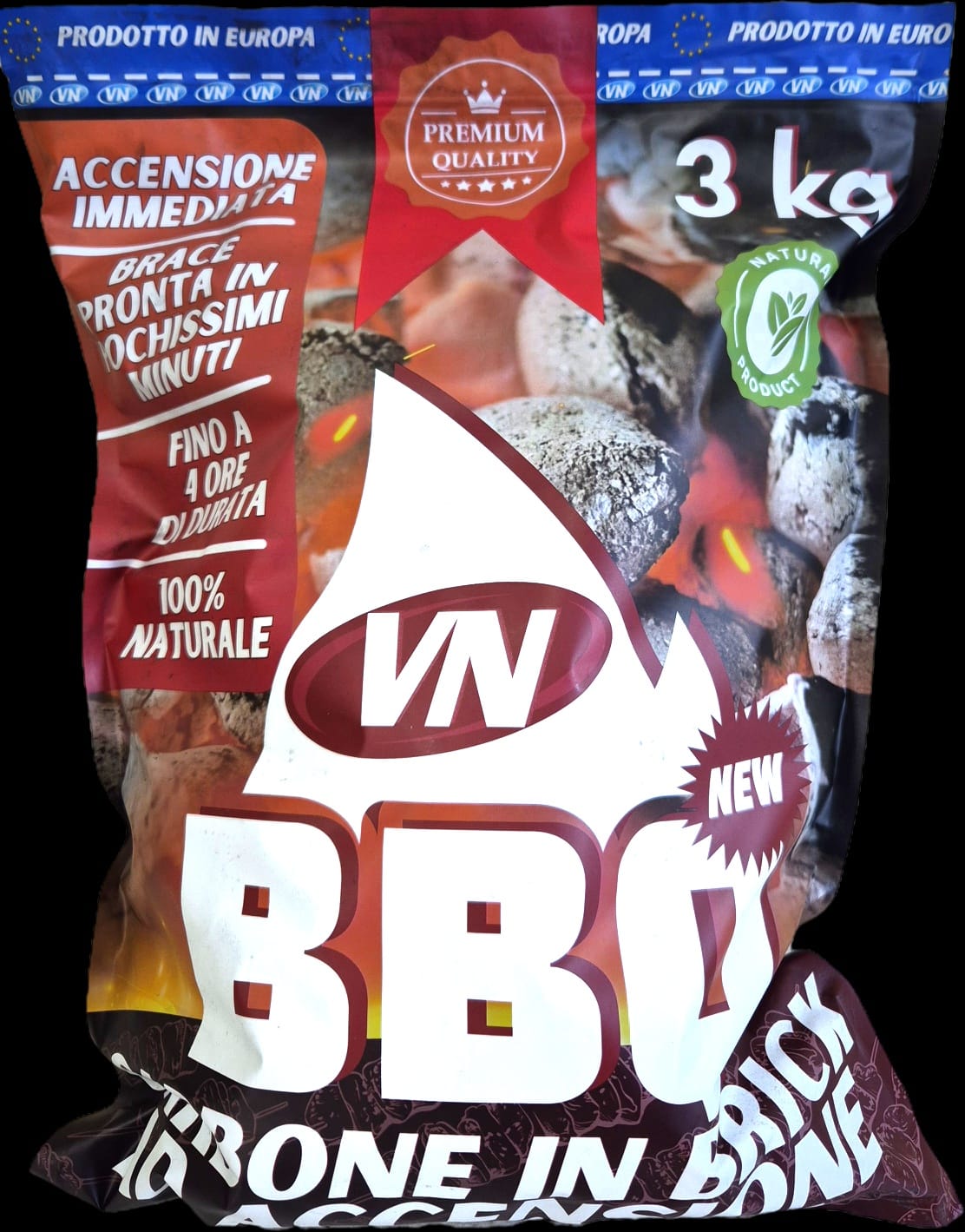 VN BBQ Αυτοαναφλεγόμενο Κάρβουνο 3kg - Συσκευασία προϊόντος